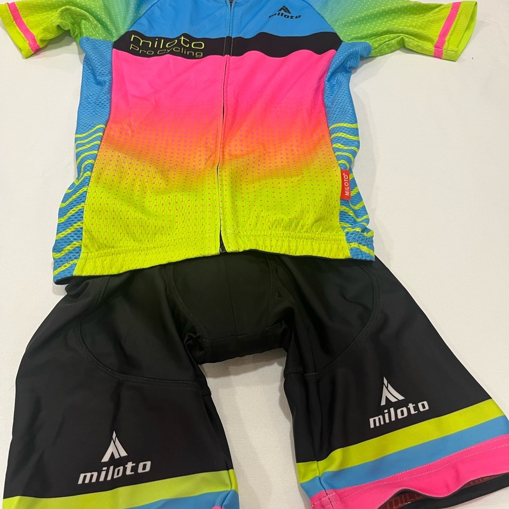 Cycling Jersey Set - Blue, Pink, Green, Black